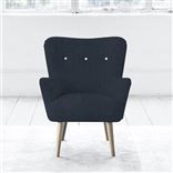 Florence Chair - White Buttons - Beech Legs - Brera Lino Denim
