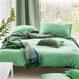 Biella Pale Jade & Olive Pure Linen Bed Linen