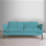 Milan 2.5 Seat Sofa - Walnut Legs - Brera Lino Turquoise