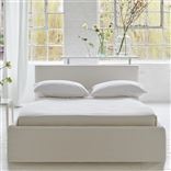 Square Loose Bed Low - Superking - Brera Lino - Alabaster - Walnut Leg
