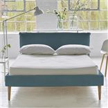 Pillow Low Bed - Double - Brera Lino Ocean - Beech Leg