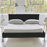 Pillow Low Bed - Double - Cheviot Noir - Metal Leg