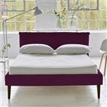 Pillow Low Bed - Double - Cassia Fuchsia - Walnut Leg