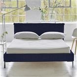 Pillow Low Bed - King  - Brera Lino Ultra Marine - Metal Leg