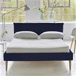 Pillow Low Bed - Single - Brera Lino Ultra Marine - Beech Leg