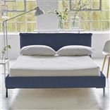 Pillow Low Bed - Single - Brera Lino Marine - Metal Leg