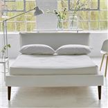 Pillow Low Bed - Single - Brera Lino Alabaster - Walnut Leg