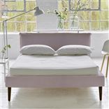 Pillow Low Bed - Single - Brera Lino Pale Rose - Walnut Leg
