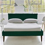 Pillow Low Bed - Single - Cassia Azure - Walnut Leg