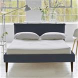 Pillow Low Bed - Superking - Rothesay Denim - Walnut Leg