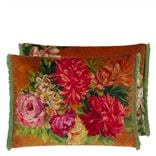 Cuscino Fleurs D Artistes Velours Terracotta