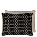 Jabot Noir Velvet Cushion