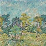 Foret Impressionniste Grasscloth - Celadon Large Sample