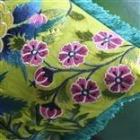 Cojin Brocart Decoratif Embroidered Lime