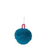 Turquoise & Pink Pom Pom Bauble Christmas Ornament 