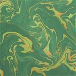 3 Sheets of Hand Marbled Emerald Gift Wrap