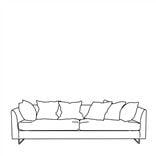 Sleek Sofa With Square Cushions