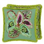 Leaf Glaze Emerald Cotton Cushion