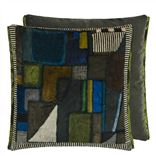 Raku Patchwork Emerald Cushion