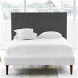 Polka Double Headboard - Self Buttons - Rothesay Smoke