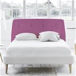 Cosmo Superking Headboard - White Buttons - Brera Lino Peony