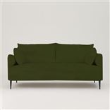 Positano 2.5 seater - Matt Black Legs - Cassia Velvet Fern