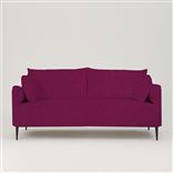 Positano 2.5 seater - Matt Black Legs - Cassia Velvet Fuchsia