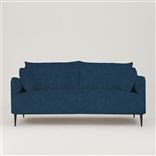 Positano 3 seater - Matt Black Legs - Cassia Velvet Prussian