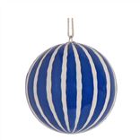 Cobalt Striped Christmas Decorations Set Of 3  