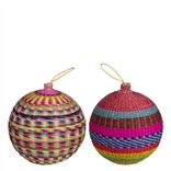 Large Rattan Christmas Decorations Set of 2