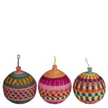 Medium Mixed Rattan Christmas Decorations Set of 3