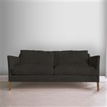 Milan 2.5 Seat Sofa - Brera Lino - Charcoal - Walnut Leg