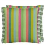 Cork Street Stripe Emerald Cotton Decorative Pillow 