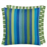 Cork Street Stripe Cobalt Cotton Decorative Pillow