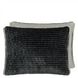 Mazarin Graphite Velvet Decorative Pillow