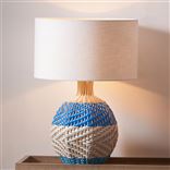 Brera Cobalt Raffia Small Table Lamp