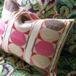 Kushime Fuchsia Embroidered Cotton Cushion