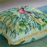 Celastrina Turquoise Embroidered Cotton Cushion