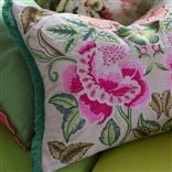 Isabella Fuchsia Embroidered Linen Cushion