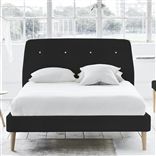 Cosmo Bed - White Buttons - Superking - Beech Leg - Cassia Slate