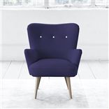 Florence Chair - White Buttons - Beech Leg - Cassia Dewberry
