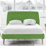 Cosmo Bed - White Buttons - King - Beech Leg - Cassia Grass