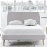 Cosmo Bed - White Buttons - Superking - Beech Leg - Brera Lino Plat...