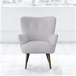 Florence Chair - Self Buttons - Walnut Leg - Brera Lino Platinum