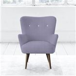 Florence Chair - White Buttons - Walnut Leg - Brera Lino Heather