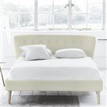 Wave Bed - White Buttons - Single - Beech Leg - Elrick Chalk
