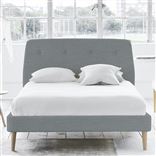 Cosmo Bed - Self Buttons - Double - Beech Leg - Elrick Zinc
