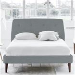 Cosmo Bed - Self Buttons - Double - Walnut Leg - Elrick Zinc
