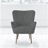 Florence Chair - Self Buttons - Beech Leg - Elrick Steel