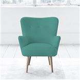 Florence Chair - Self Buttons - Beech Leg - Cassia Ocean